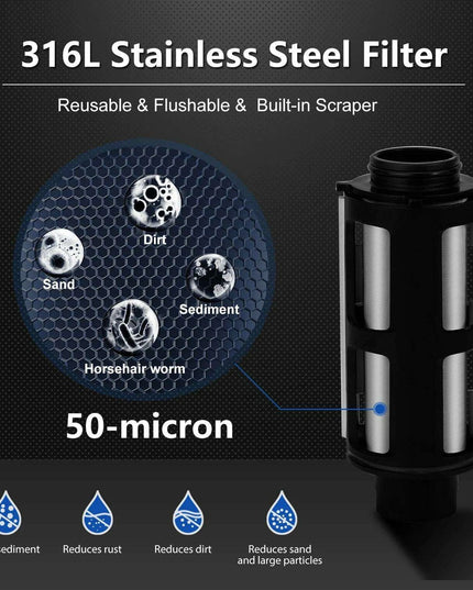 Whole House Water Filtration System with Stainless Steel Mesh - Low Maintenance Solution by ALTHY AL-PRE1