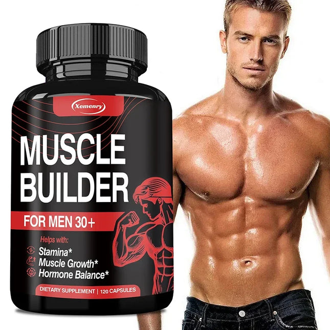 Muscle Builder for Men 30+ — Ashwagandha, Ginseng & Tribulus Capsules