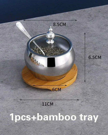 Stainless Steel Spice Storage and Oil Sprayer Set - Essential Organizer for Culinary Lovers