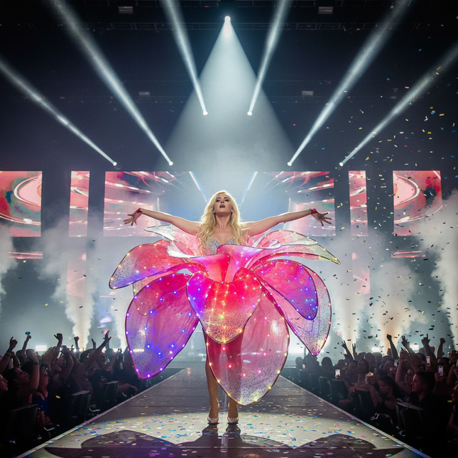 Radiant Bloom LED Glow Dress for Elegant Events