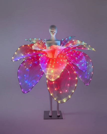 Radiant Bloom LED Glow Dress for Elegant Events