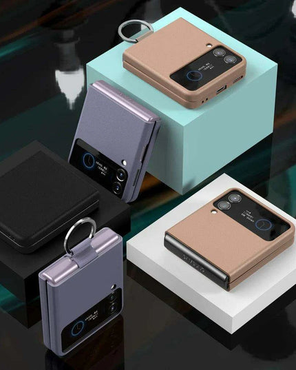 Luxurious Cowhide Leather Wallet Case with Lanyard for Samsung Galaxy Z Flip 3 - Premium Quality Design