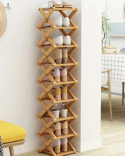 Stylish Multi-Tier Bamboo Footwear Organizer for Efficient Home Storage