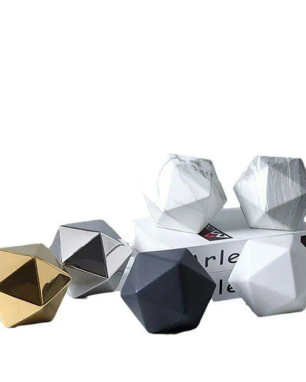 Elegant Marbled Ceramic Geometric Polyhedron Decorative Ball