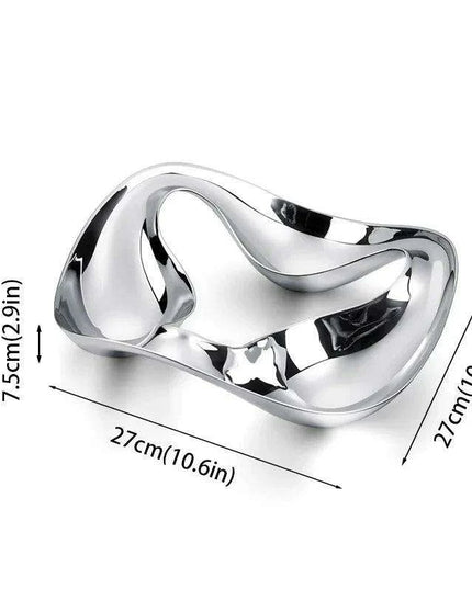 Scandinavian-Inspired Handcrafted Stainless Steel Snack Bowl and Serving Tray for Desserts and Condiments