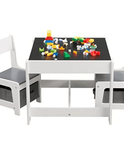 Versatile 3-in-1 Children's Wooden Activity Table Set with Hidden Storage - Ideal for Learning and Play