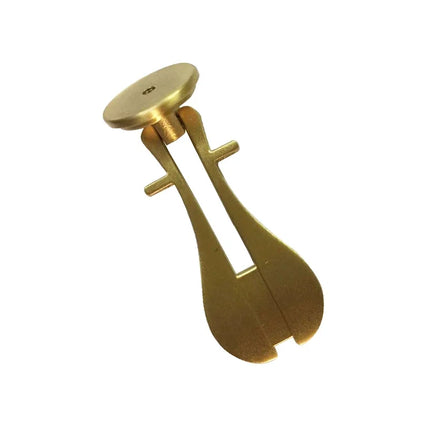 Lute-Shape Brass Cabinet Handle — Single Hole Pull for Drawers, Wardrobes & Bookcases