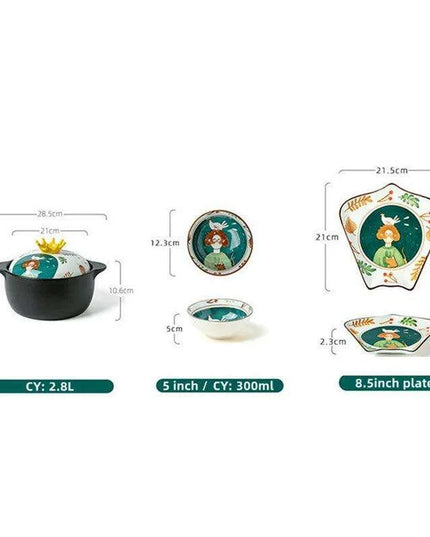 Whimsical Japanese Cartoon 9-Piece Dining Set: Transform Your Meals into Artistic Experiences