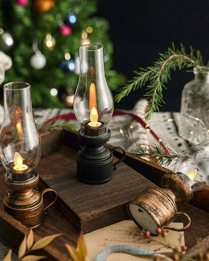 Nostalgic LED Oil Lantern - Elegant Flameless Lighting for Timeless Decor