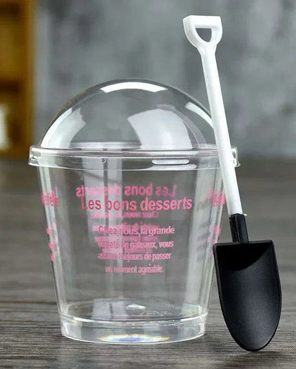 Elegant Clear Dessert Cup Collection with Lids and Scoops - Perfect for Ice Cream, Yogurt, and Mousse