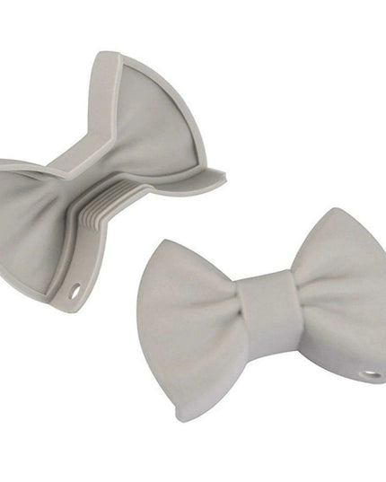 Charming Tiny Bow-Designed Heat-Resistant Silicone Oven Mitts - Set of 2 Mini Pot Holders for Safe Cooking