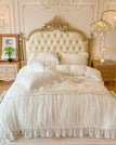 White / Queen Size 4pcs / Flat Bed Sheet