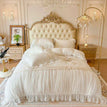 White / Queen Size 4pcs / Flat Bed Sheet