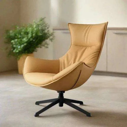 Scandinavian Luxe Leather Lounge Chair - Chic Comfort for Modern Interiors