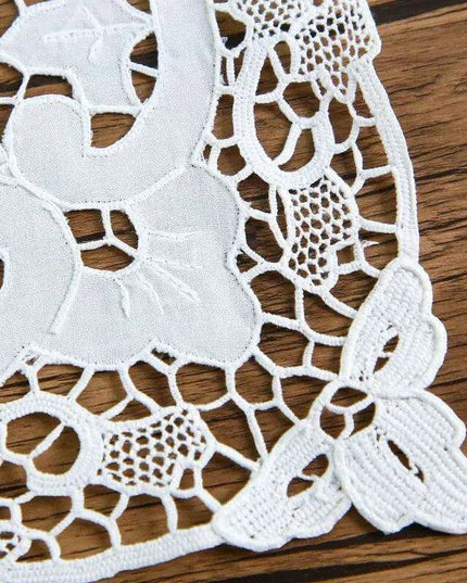 Timeless Handcrafted Cotton Lace Placemats - Vintage Elegance Set