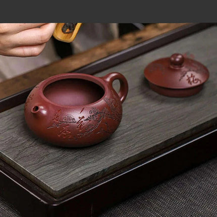 Artisan 250ml Yixing Purple Clay Teapot with Exclusive Dragon's Blood Sand Filter - A Collector's Delight for Tea Connoisseurs