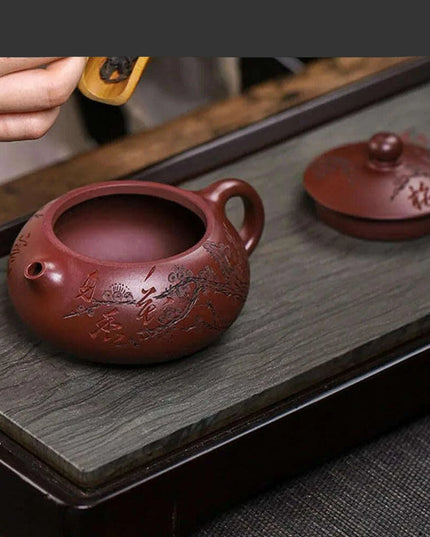 Artisan 250ml Yixing Purple Clay Teapot with Exclusive Dragon's Blood Sand Filter - A Collector's Delight for Tea Connoisseurs
