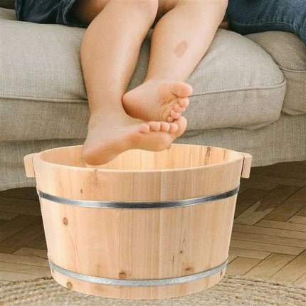 Luxury Solid Wood Foot Soaking Spa Bucket - Stylish Portable Foot Care Tub