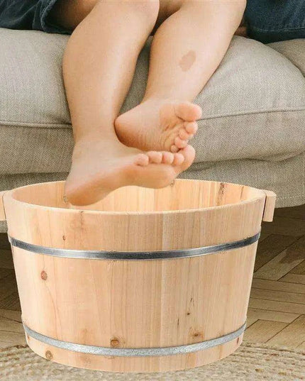 Luxury Solid Wood Foot Soaking Spa Bucket - Stylish Portable Foot Care Tub