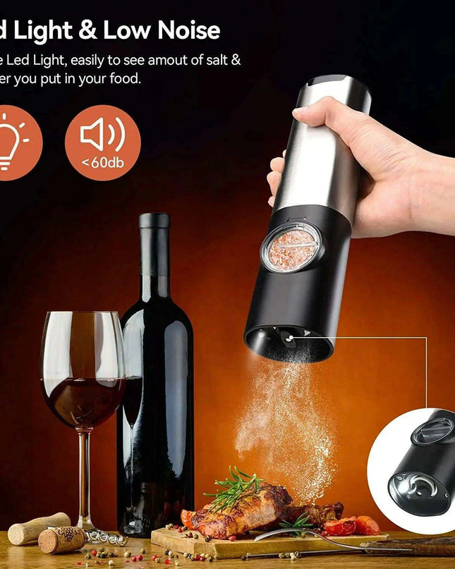 USB Rechargeable Electric Salt and Pepper Mill with Customizable Grind Options - Must-Have Kitchen Gadget