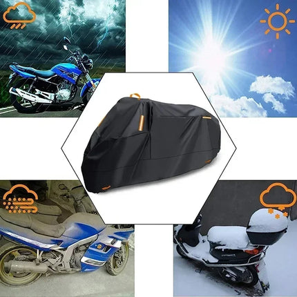 Waterproof Motorcycle Cover — 210D Polyester, UV & Dustproof