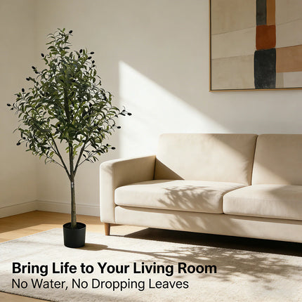 110/150/180cm Artificial Olive Tree, Tall Faux Plant With Black Pot, For Home Office Living Room Floor Decor, No Maintenance 110-150-180cm-artificial-olive-tree-tall-faux-plant-with-black-pot-for-home-office-living-room-floor-decor-no-maintenance