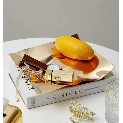 Chic Scandinavian Stainless Steel Tray - Ideal for Jewelry and Fruit Display