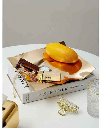 Chic Scandinavian Stainless Steel Tray - Ideal for Jewelry and Fruit Display