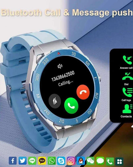 Stylish Bluetooth AMOLED Smartwatch with GPS & Music Storage - Complete Men's Set with Wireless Earbuds