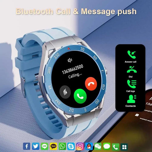 2-in-1 AMOLED Smartwatch with GPS Tracker and 4GB Music Storage for Men - Bluetooth Headphones Included