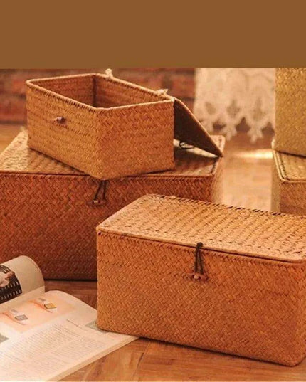 Sustainable Handwoven Seagrass Organizer Basket: Eco-Friendly Storage Solution