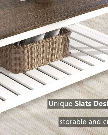 Farmhouse Style Coffee Table with Convenient Storage Shelf - Quick Assembly and Sturdy Build