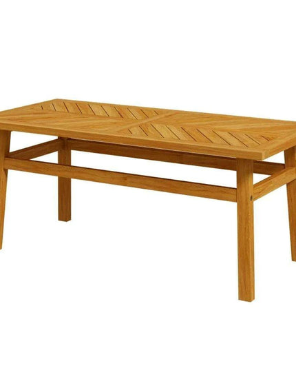 Elegant Acacia Wood Rectangular Coffee Table with Luxurious Walnut Finish for Contemporary Interiors