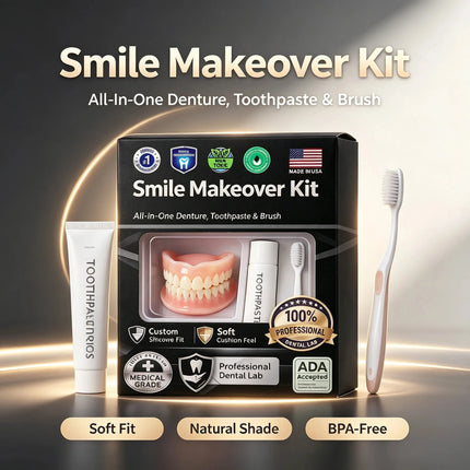 Instant Smile Moldable Silicone Denture Kit — Natural Ivory, Upper & Lower