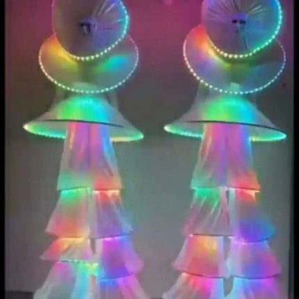 RGB LED Stilt Walker Carnival Costume for Dazzling Stage Performances
