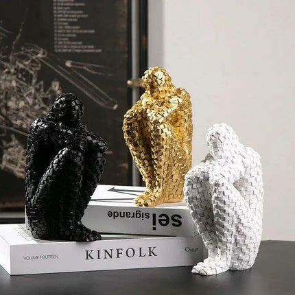 Nordic Elegance: The Thinker Resin Sculpture for Stylish Home Decor