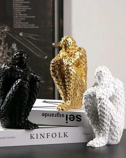 Nordic Elegance: The Thinker Resin Sculpture for Stylish Home Decor