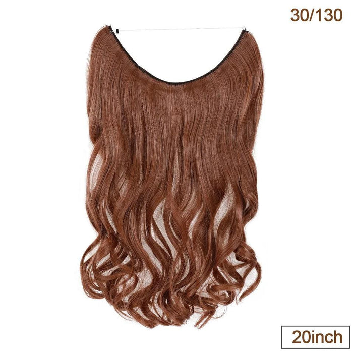 20-Inch Versatile Adjustable Invisible Wire Hair Extensions - Curly and Sleek Options