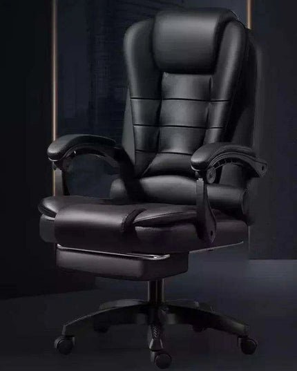 Premium Ergonomic Black Leather Gaming and Office Recliner Chair