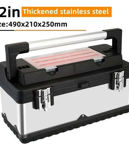 Elite Stainless Steel Toolbox with Dual Secure Storage and Innovative Security Features
