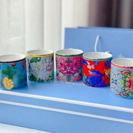 Exquisite Spring European Bone China Coffee Cup Set - Luxurious Serveware Collection
