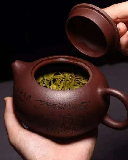 Handcrafted Yixing Purple Clay Teapot for Traditional Kung Fu Tea Ceremony