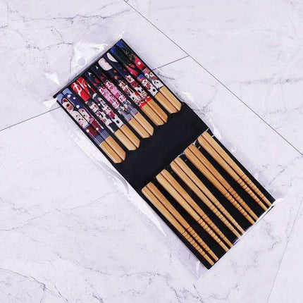 Eco-Friendly Bamboo Chopsticks Set - 5 Pairs for Sushi and Asian Delicacies