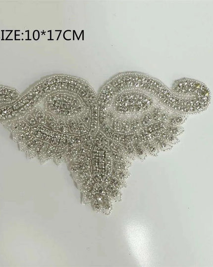 Glimmering Silver Rhinestone Floral Applique: Elegant Fashion Upgrade Accessory