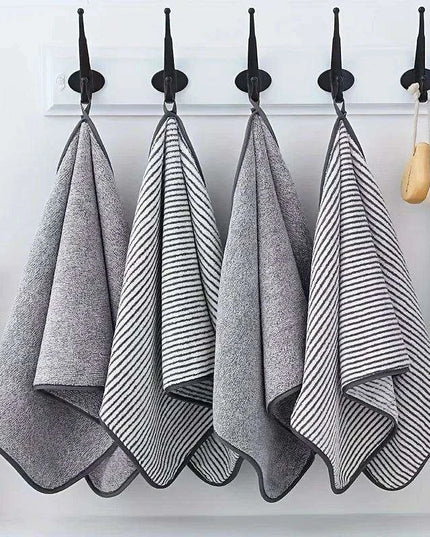 Elegant Striped Bamboo Bath Towel - Highly Absorbent & Quick-Drying for Everyday Use (35x75cm)