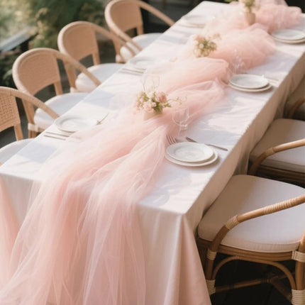 Zestyo Tulle Organza Fabric - Ideal for Wedding Curtains & DIY Decor Pillowcases & Shams tulle-fabric-organza-used-for-background-curtain-wedding-party-table-skirt-decor-baby-birthday-hand-made-diy-fabric