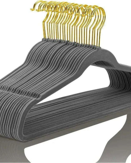 Elegant Teal Velvet Hanger Collection - 50 Premium Hangers with 360-Degree Gold Hooks