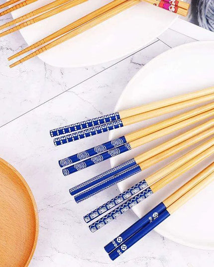 5 Pairs of Non-Slip Japanese Bamboo Chopsticks
