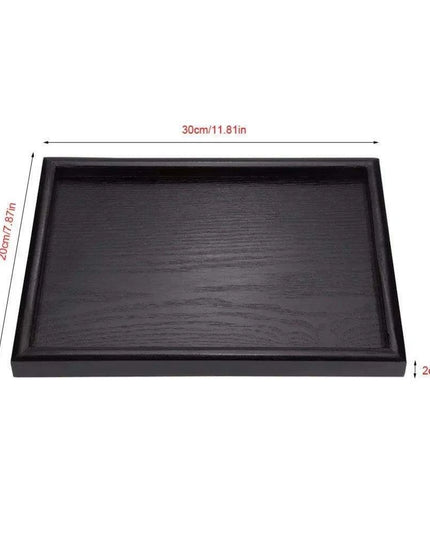 Elegant Rectangular Wooden Serving Tray Set - Eco-Friendly Tea Accessories in 3 Sizes