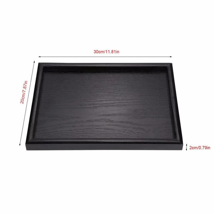 Elegant Rectangular Wooden Serving Tray Set - Eco-Friendly Tea Accessories in 3 Sizes